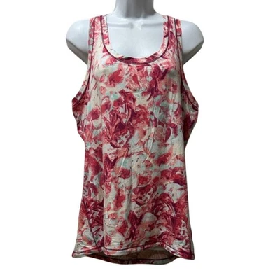 Calla женщин XL розовый узор Activewear без рукавов Майка Athleisure - Изображение 1 из 4