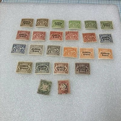 24 USED/HR Cancelled Vtg. Bayern Stamps, 1850-1950; $1 Ships- A DEAL- LOOK! - Image 1 of 4