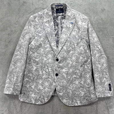 Tailorbyrd Floral Striped Unlined Sport Coat Men's 40S White Dove Classic Fit - Image 1 of 4