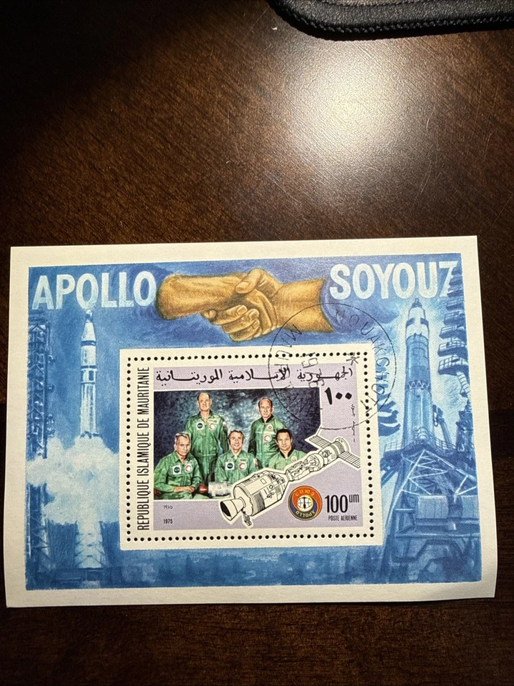 Sello postal de Mauritania SC #C159 usado, Apolo 1975 Foto 1 de 2