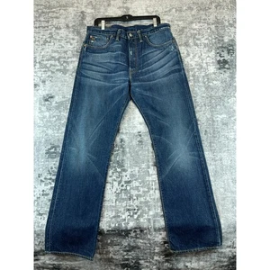 RRL Double RL Ralph Lauren Straight Leg Denim Jeans Whiskers Wash 36x32 8056 - Picture 1 of 10