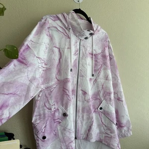 Zenergy by Chico’s Women’s Full Zip Pink Hooded Windbreaker Rain Jacket sz 3 - Picture 1 of 12