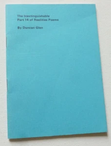 DUNCAN GLEN The inextinguishable - part 14... 1977 SIGNED POETRY BOOK - Picture 1 of 6