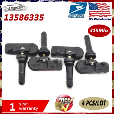 Juego de 4 sensores de monitoreo de presión de neumáticos nuevos TPMS para Chevy GMC 13586335 Foto 1 de 4