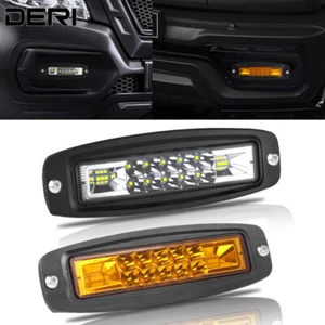 Flush Mount 7in LED Work Light Bar Flood Spot Combo Fog Offroad Pod White Amber - Foto 1 di 22