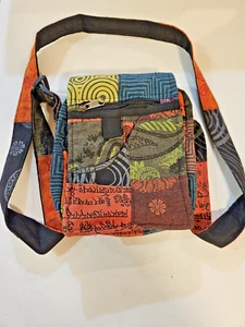 Bolso Bandolera Hecho a Mano Patchwork 100% Algodón Nepal Hippie Boho Festival - Imagen 1 de 12
