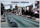 Goshen Indiana Downtown Street View Sorg Jewlers Old Cars Postcard
