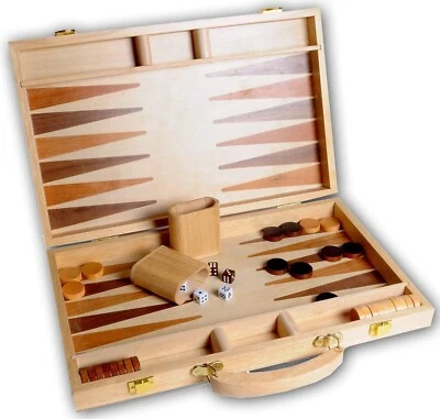 Wooden backgammon set 15" - Image 1 of 4