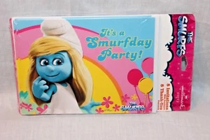NEW IN PACKAGE SMURFS 8 INVITATIONS & THANK YOU NOTES PARTY SUPPLIES - Picture 1 of 1