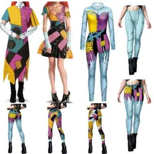 The Nightmare Before Christmas Cosplay Sally Costume Women Dress Jumpsuit Pants - Picture 1 of 25