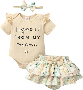 Newborn Infant Baby Girl Clothes Romper Shorts Set Floral Summer Outfits Cute Ba - Picture 1 of 8