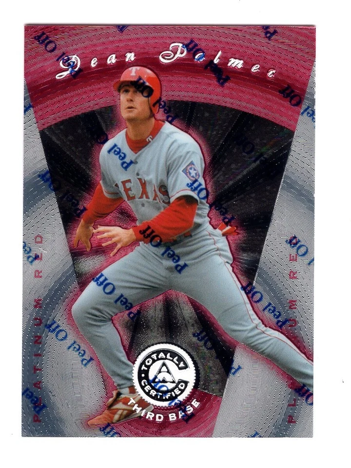 1997 PINNACLE TOTALLY CERTIFIED PLATINUM RED #19 DEAN PALMER 1948/3999 RANGERS - Image 1 of 1