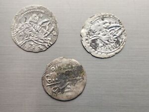 Série 3 pièces en argent Horde d'Or, dirhams, dynasties islamiques, XVIIIe...