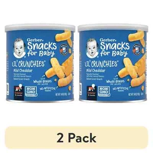 Gerber Baby Snacks, Lil’ Crunchies, Mild Cheddar, Clean Label Project (2 pack) . - Picture 1 of 8