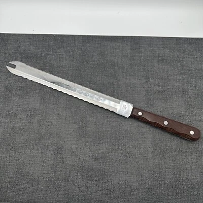 "Cuchillo de pan japonés vintage de doble cara Centura Miracle Worker Regent 14""" Foto 1 de 4