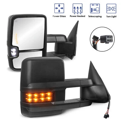 Зеркала буксировки с электроприводом с подогревом с поворотником для 99-02 Silverado Sierra 1500 2500 3500 - Изображение 1 из 4