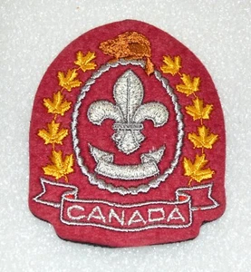 Silver Fleur des Lis BOY SCOUTS CANADA Purple Felt Crest Embroidered NOS SD71C - Picture 1 of 4