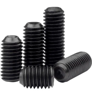 #4-40 Socket Set Screws w/ Cup Point, Alloy Steel w/ Black Oxide, Coarse Thread - Picture 1 of 10