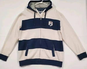 Tommy Hilfiger Men's Zip Hoodie Size XXL Sweatshirt Blue White VTG Y2K Unisex - Picture 1 of 21