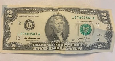 2013 $2 Dollar Bill Rare - Image 1 of 2