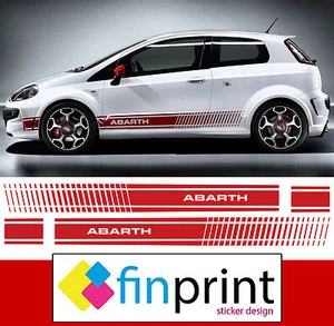 ADESIVO AUTO FIAT GRANDE PUNTO EVO ABARTH KIT FASCE ADESIVE STICKERS bande - Foto 1 di 1