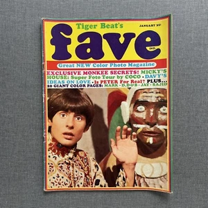 Tiger Beat's Fave January 1968 Magazine Monkees Davy Jones Cover + Mark DD&B - Picture 1 of 16