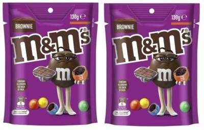 92015 2 X 130G SHARE BAG M&M'S M&MS CHOCOLATE FUDGE BROWNIE FLAVOURED CANDIES - Image 1 of 3