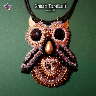 Amulet with Chain Necklace - White Owl (Gift Charm Pendant Bird Wisdom Magic) - Image 1 of 4