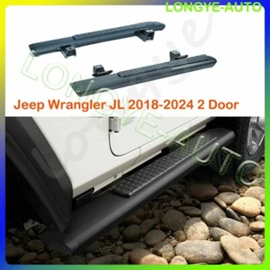 Fits for 2018-2024 Jeep Wrangler JL 2 Door Side Step Running Board Nerf Bar - Picture 1 of 4