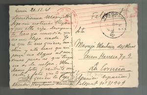 1941 Germany Blue Division Soldier Russian Front WW 2 PC Cover to Spain Feldpost - Picture 1 of 2