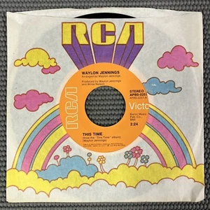 Waylon Jennings This Time/Mona 45rpm Vinyl 7" Tested NM Near Mint - Picture 1 of 6