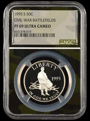 1995 S Civil War Proof Half Dollar 50C NGC PF69UCAM Camo Core Exclusive - Image 1 of 2