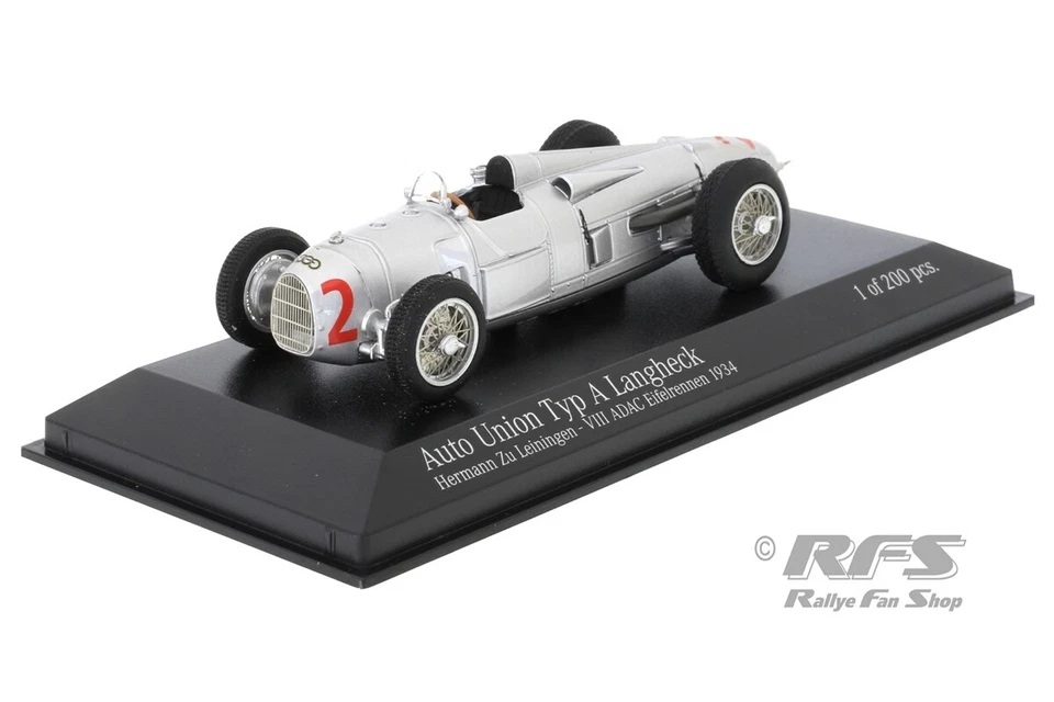 Auto Union Typ A Langheck Eifelrennen 1934 Hermann zu Leiningen 1 43 Minichamps