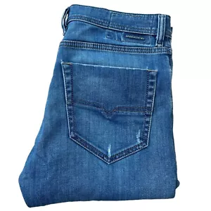 Diesel Tepphar Para Hombres Azul Delgado Zanahoria Elastizado Botón Mosca 084QQ W32 L32 - Imagen 1 de 10