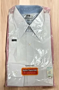 VTG 70s NOS Montgomery Ward long sleeve shirt button Daggar collar 15R - Picture 1 of 6