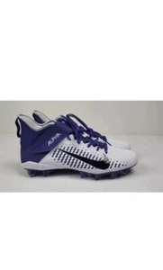 Nike Alpha Menace Pro 2 Mid Football Cleats White Purple Men's Size 15 - Picture 1 of 6