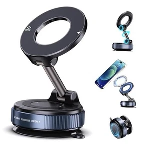 Vacuum Magnetic Phone Holder, Compatible with Magsafe iPhone and All Black - Picture 1 of 8