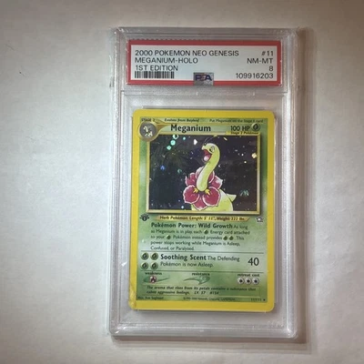 Meganium 11/111 1st Edition Neo Genesis Psa 8  - Image 1 of 3