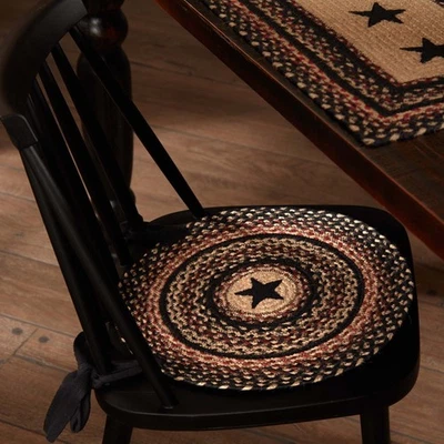 Colonial Star Jute Chair Pad Applique Star 15 inch Diameter - Image 1 of 4