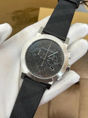 Brand New Burberry BU9362 Chronograph Dial Steel Case Leather Strap Men's Watch - Image 1 of 4
