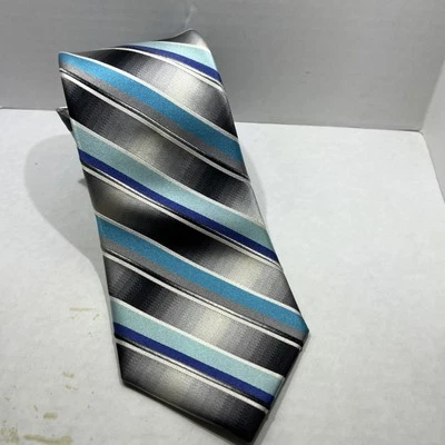 Галстук мужской Van Heusen 100% шелк разноцветный в полоску 58 дюймов длиной 3,5 дюйма шириной - Изображение 1 из 4