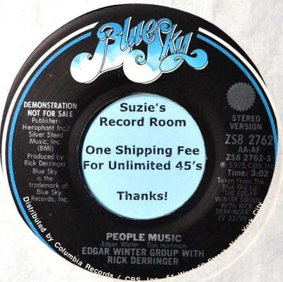 Rick Derringer People Music Classic Rock EX 45 7" Vinyl -Coupons! Foto 1 de 3