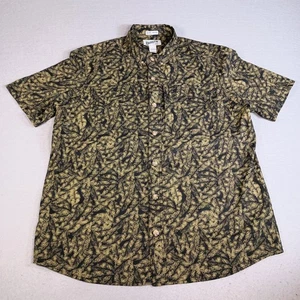 Duluth Untucked Mens L Yellow Tropical Print Vented Lightweight Fishing Shirt  - Picture 1 of 9