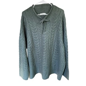 Coldwater Creek Cable Knit Sweater Green Womens 3XL XXXL Comfortable Comfort - Picture 1 of 8