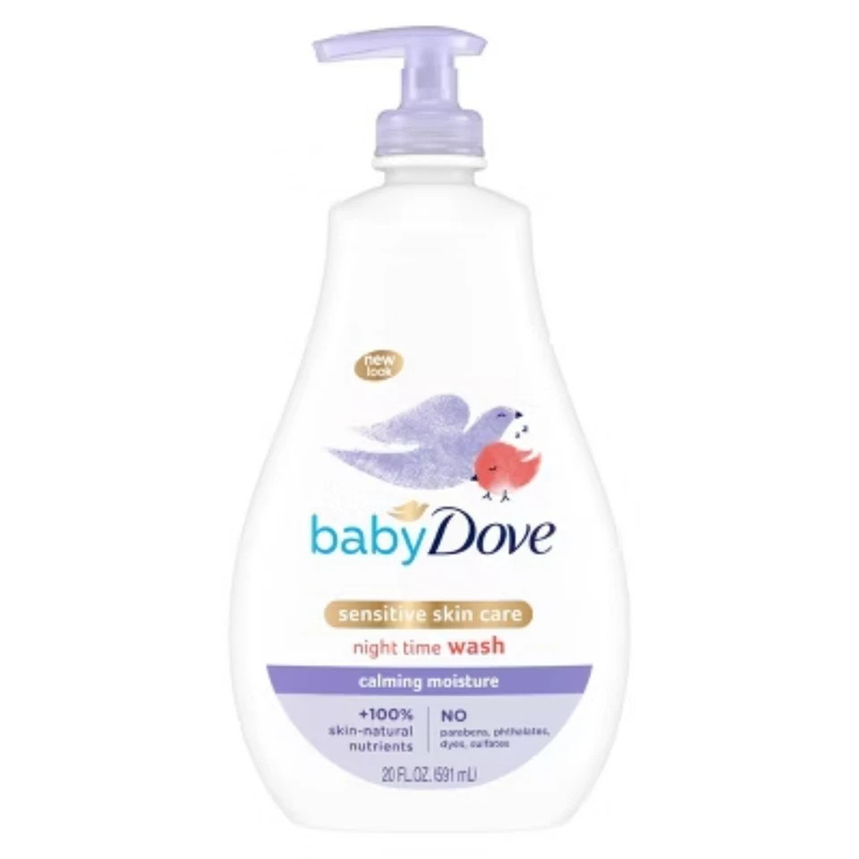 Jabón corporal y champú Baby Dove Calming Moisture, hipoalergénico 20 oz Foto 1 de 4