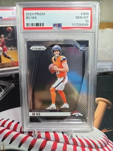 2024 Panini Prizm Bo Nix Rookie PSA Gemma Ottime Condizioni 10 Broncos - Foto 1 di 3