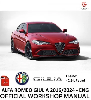 ALFA ROMEO GIULIA 2016/2024 WORKSHOP MANUAL REPAIR SERVICE WIRING DIAGRAMS - ENG - Image 1 of 4