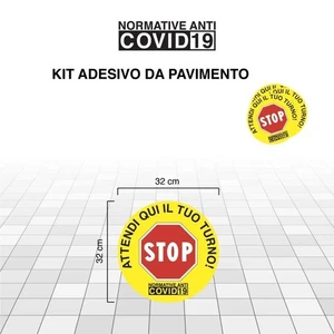 Cartel Adhesivo Antideslizante Stop - Espera Aquí Tu Turno | Señalización - Imagen 1 de 1