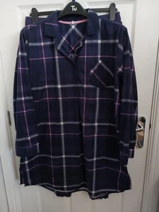 NEXT Navy & Pink Checked Print Pyjamas Size Large 16-18 Regular - Picture 1 of 9