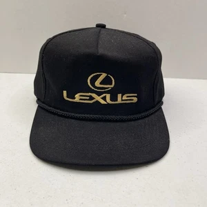Gorra/sombrero ajustable vintage Lexus cuerda negra brillante dorado escritura exterior EE. UU. - Imagen 1 de 6